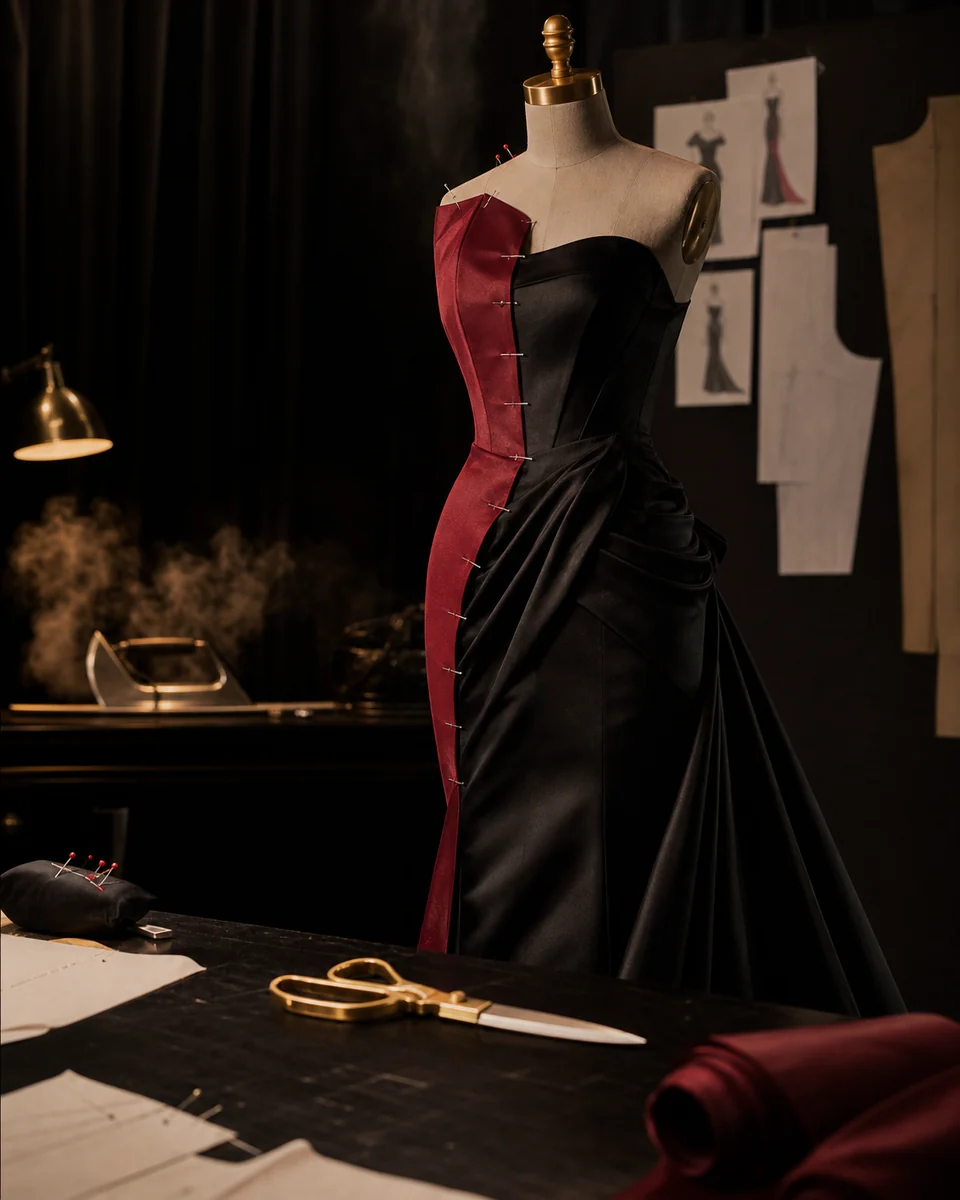 Original eveningwear fitting atelier visualization